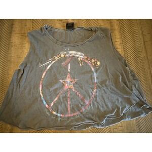 Obey Shepard Fairey "Make Art Not War" Floral Peace Tank -‎ Small